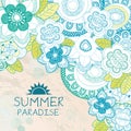 Summer Paradise background with flowers