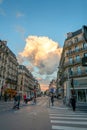 Summer Paris Street and Color Cloud Royalty Free Stock Photo