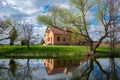 Summer park and cafe in Kossovo village, Brest region, Belarus.