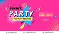 Summer party ad banner in pop-art style.