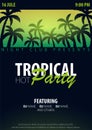 Summer Party backgrounds with palms. Summer placard poster flyer invitation card. Summer time. Vector Illustration. Royalty Free Stock Photo