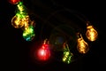 Light garland night and colorful bulbs Royalty Free Stock Photo