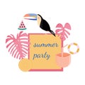 Summer party design. Banner template.