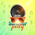 Summer party flyer design with speaker Royalty Free Stock Photo