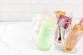 Summer party food ideas, frozen boozy alcohol cocktails popsicle