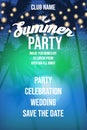 Summer Party Night Beach Template Design Palms Party Poster, Flyer