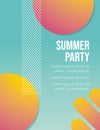 Summer party poster vector concept. Leaflet or flyer template for club or beach dance. Modern design. Royalty Free Stock Photo