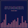 Summer party Sound digital wave, simple colorful border. Music radio wave or equalizer. Digital voice graphic design, vector