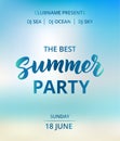 Summer party text, Beach party poster. Nautical and boat party design elements