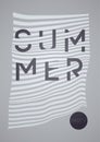 Summer Party typographic poster design on misshapen lines abstract geometric background. Vector illustration.