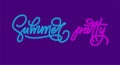 Summer party typography. Pink and blue letters with ultraviolet neon glow. Vector letterong for banner, poster, flyer Royalty Free Stock Photo