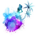 Summer party watercolor background Royalty Free Stock Photo