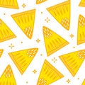 Summer pattern with cartoon melon. Thin line flat design. Background with fun food