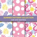 Summer pattern collection. Flamingo theme, Summer banner