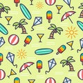 Seamless pattern with a Summer theme Royalty Free Stock Photo