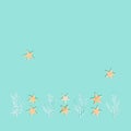 Summer pattern with star fishes and white coral. Marine or nautical theme