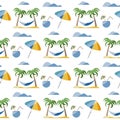 Summer Pattern Travel Vacation Rest Holiday Palm Royalty Free Stock Photo