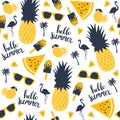 Summer pattern. Watermelon, pineapple.