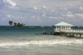 Summer pavilion at Las Galeras beach, Samana peninsula Royalty Free Stock Photo