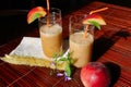 Summer peach smoothies with fragrant verbena