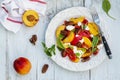 Summer peach tomato salad