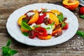 Summer peach tomato salad