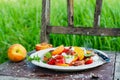 Summer peach tomato salad