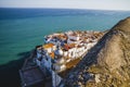 Summer, penyscola village views from the castle, province of Val Royalty Free Stock Photo