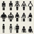 Summer people icon sign symbol pictogram Royalty Free Stock Photo