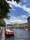 Summer photo of the neva canal in St. Petersburg