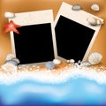 Summer photoframe with starfish Royalty Free Stock Photo