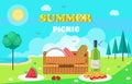 Summer Picnic Composition Vector Illustration Royalty Free Stock Photo