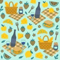 Summer Picnic Fun Print Design in Vector Royalty Free Stock Photo