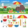 Summer picnic in the mountains Royalty Free Stock Photo