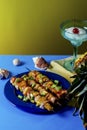 Summer Pineapple Pork Skewers Royalty Free Stock Photo