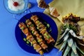 Summer Pineapple Pork Skewers Royalty Free Stock Photo