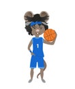 Cartoon rat in basketball uniform with a ball. Year of the rat. Chinese horoscope. Cute mouse. Royalty Free Stock Photo