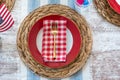 Summer place setting for 4th of July Royalty Free Stock Photo