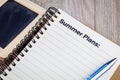 Summer Plans list Royalty Free Stock Photo