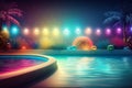 summer pool party background. Illustration AI Generative Royalty Free Stock Photo