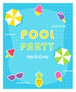 Summer Pool Party Poster or Invitation Card. Royalty Free Stock Photo