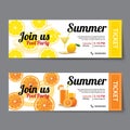 Summer pool party ticket template Royalty Free Stock Photo