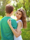 Summer portrait young charming girl and boyfriend Royalty Free Stock Photo