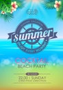 Summer poster cocktail beach party. Lettering poster summer vacation, enjoy enery moment Royalty Free Stock Photo