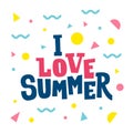 Summer poster. Vector banner design. Typographic illustration.