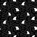 Summer print animals dolphin seamless shark fin pattern for fabrics and wrapping and kids clothes and beach textiles Royalty Free Stock Photo