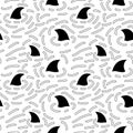 Summer print animals dolphin seamless shark fin pattern for fabrics and wrapping and kids clothes and beach textiles Royalty Free Stock Photo