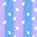 Summer print animals dolphin seamless shark fin pattern for fabrics and wrapping and kids clothes and beach textiles Royalty Free Stock Photo