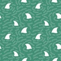 Summer print animals dolphin seamless shark fin pattern for fabrics and wrapping and kids clothes and beach textiles Royalty Free Stock Photo