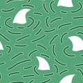 Summer print animals dolphin seamless shark fin pattern for fabrics and wrapping and kids clothes and beach textiles Royalty Free Stock Photo